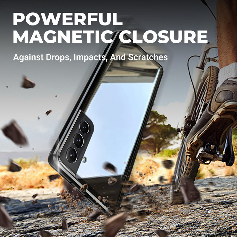 🔥Limited Time 58% OFF🔥Anti-peeping Magnetic Tempered Glass Double-sided Phone Case For Samsung S23-25 Series