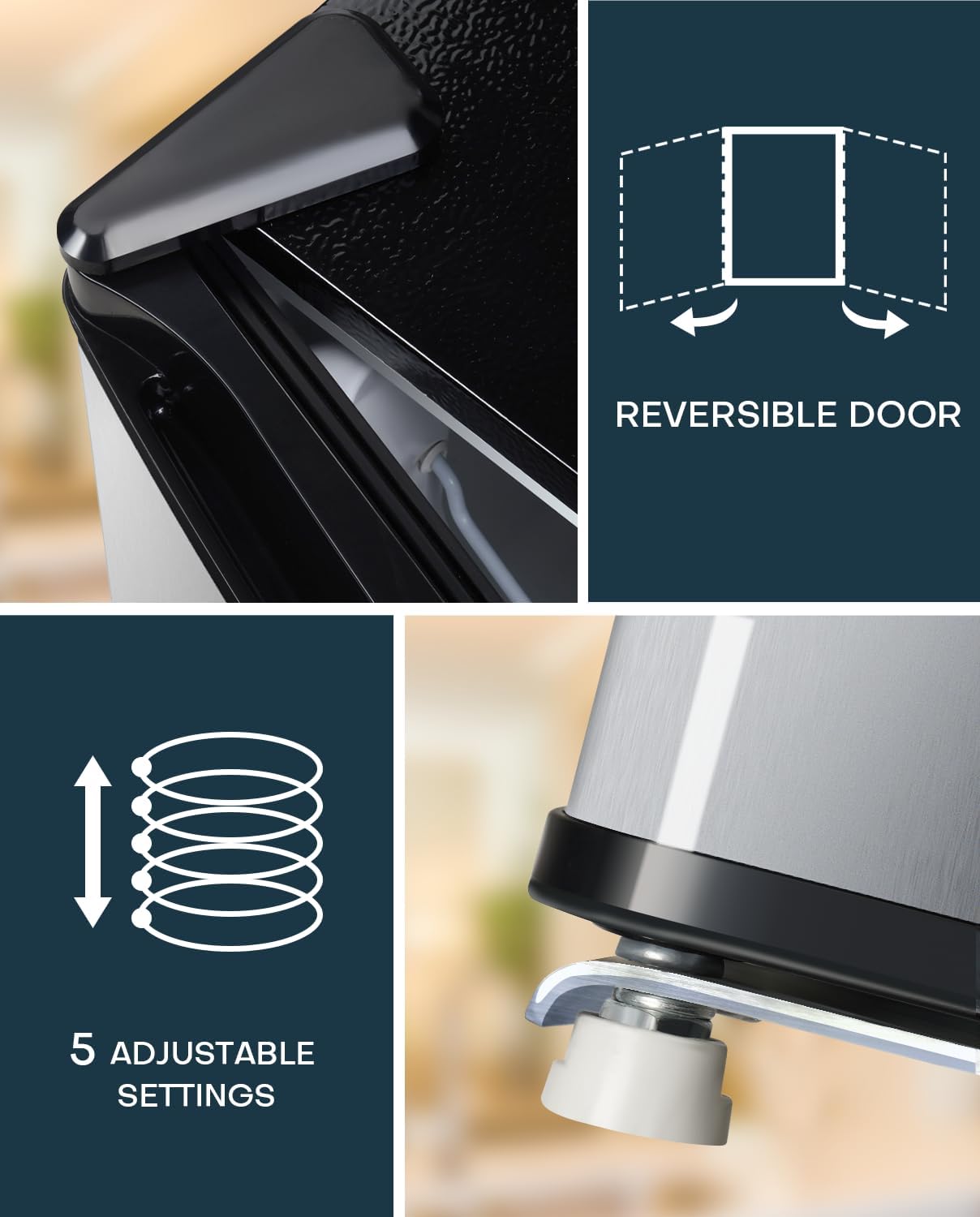 Upstreman 1.7 Cu.ft Mini Fridge with Freezer, Dorm Essentials, Adjustable Thermostat, Energy Saving, Low Noise, Single Door Compact Refrigerator for Dorm, Office, Bedroom, Black-FR17