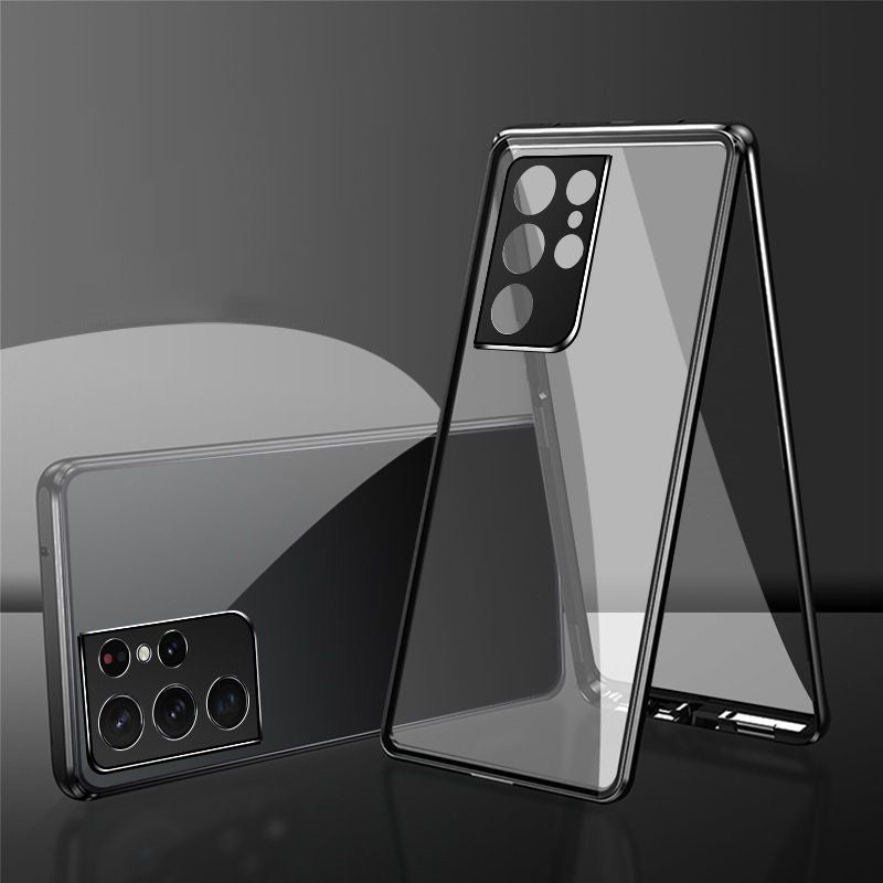 🔥Limited Time 58% OFF🔥Anti-peeping Magnetic Tempered Glass Double-sided Phone Case For Samsung S23-25 Series