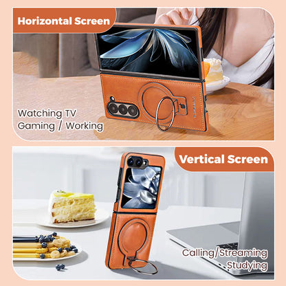 Luxury Business Style PU Leather Magnetic Protective Case with Stand for Samsung Z Flip and Z Fold