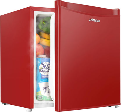Upstreman 1.7 Cu.ft Mini Fridge with Freezer, Dorm Essentials, Adjustable Thermostat, Energy Saving, Low Noise, Single Door Compact Refrigerator for Dorm, Office, Bedroom, Black-FR17