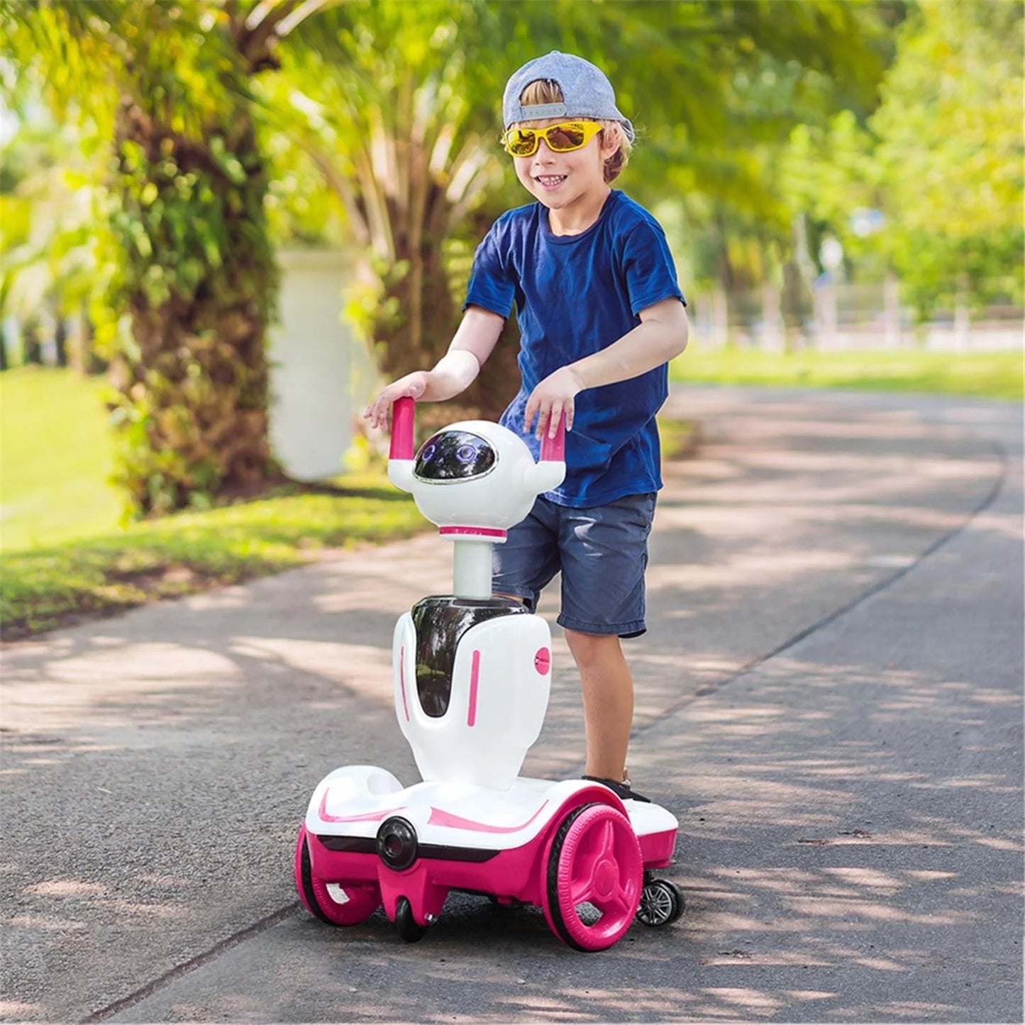 🔥Detachable Design 6V Children's Electric Robot Stroller Ride-On Toy Car
