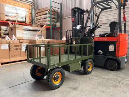 🎁Four-wheel disc brake electric flatbed cargo transport trolley