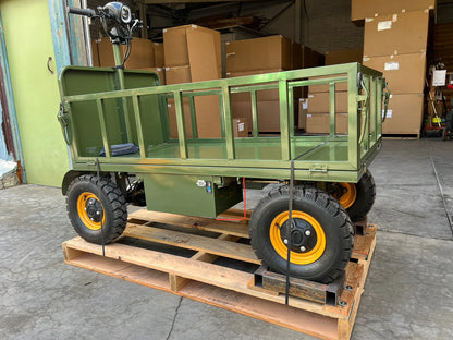 🎁Four-wheel disc brake electric flatbed cargo transport trolley