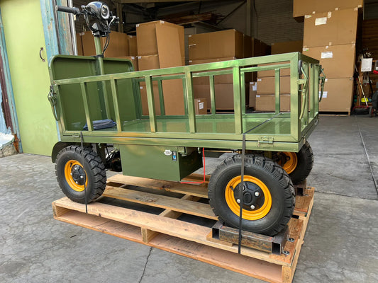 🎁Four-wheel disc brake electric flatbed cargo transport trolley